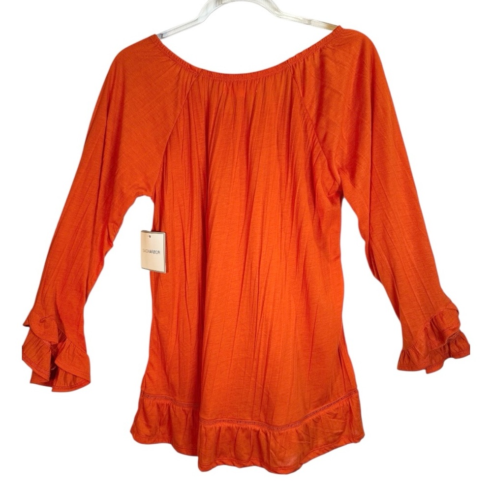 Sag Harbor Ruffled 3/4 Sleeve Blouse NWT - Picture 3 of 9